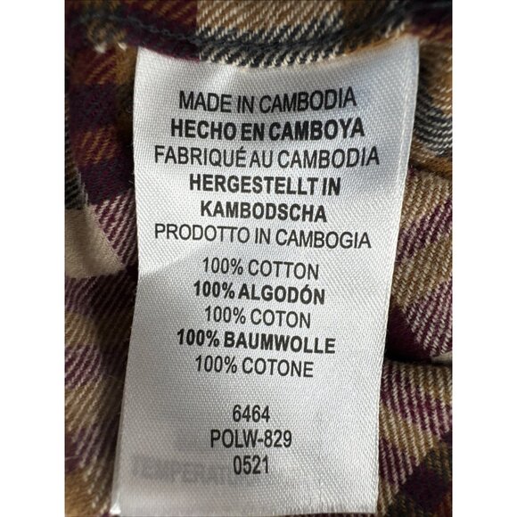 Legendary Whitetails Shirt Mens Large Brown Plaid Flannel Buck Button Up - Picture 9 of 11